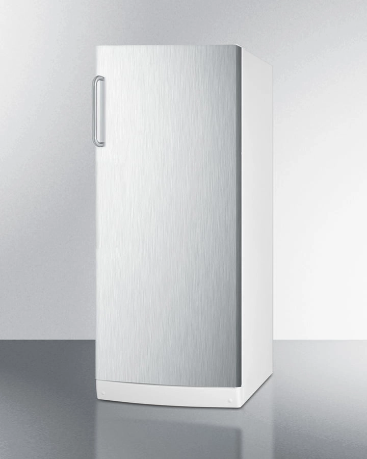 Summit FFAR10SSTB 10.1 Cu.Ft. General Purpose All-Refrigerator In Slim 24" Width, With Automatic Defrost, Internal Fan, Stainless Steel Door, And Towel Bar Handle