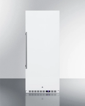 Summit FFAR12W7 10.1 Cu.Ft. Commercial All-Refrigerator With Stainless Steel Interior, White Exterior, Digital Thermostat, Lock, And Automatic Defrost Operation Freestanding Refrigerators freestanding fridge freezer combo