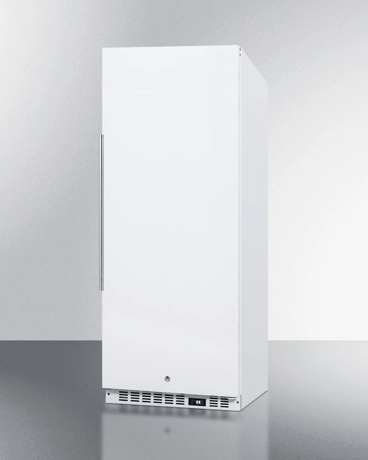 Summit FFAR12W7 10.1 Cu.Ft. Commercial All-Refrigerator With Stainless Steel Interior, White Exterior, Digital Thermostat, Lock, And Automatic Defrost Operation