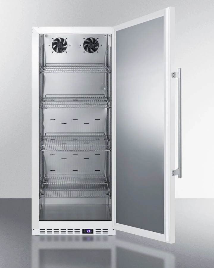 Summit FFAR12W7 10.1 Cu.Ft. Commercial All-Refrigerator With Stainless Steel Interior, White Exterior, Digital Thermostat, Lock, And Automatic Defrost Operation