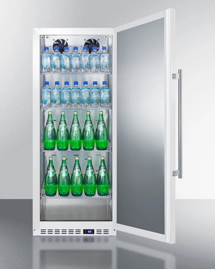 Summit FFAR12W 10.1 Cu.Ft. Commercial All-Refrigerator With Stainless Steel Interior, White Exterior, Digital Thermostat, Lock, And Automatic Defrost Operation