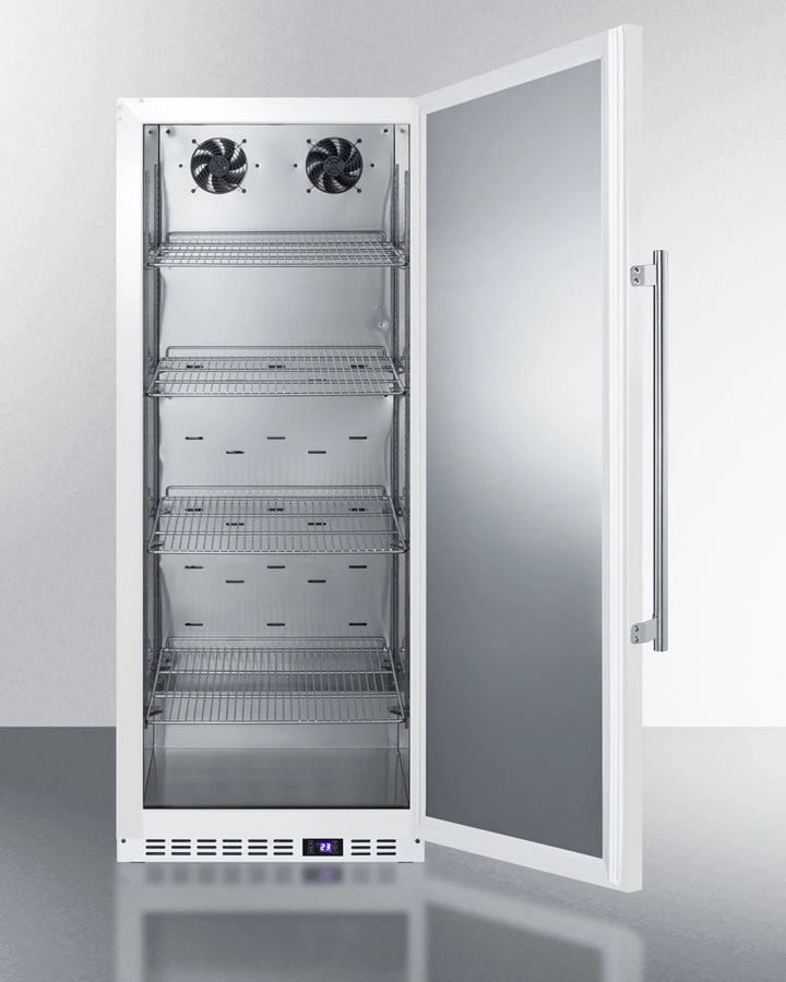 Summit FFAR12W 10.1 Cu.Ft. Commercial All-Refrigerator With Stainless Steel Interior, White Exterior, Digital Thermostat, Lock, And Automatic Defrost Operation