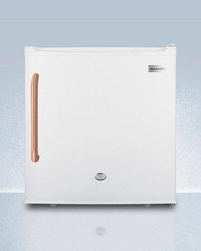 Summit FFAR23LTBC Compact 1.7 Cu.Ft. All-Refrigerator In White With Pure Copper Handle, Automatic Defrost, Front Lock, And Flat Door Liner Undercounter Refrigerators 24 inch undercounter fridge for kitchen