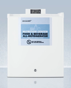 Summit FFAR25L7NZ Compact Commercially Approved Nutrition Center Series All-Refrigerator In White With Front Lock And Digital Temperature Display Undercounter Refrigerators 24 inch undercounter fridge for kitchen
