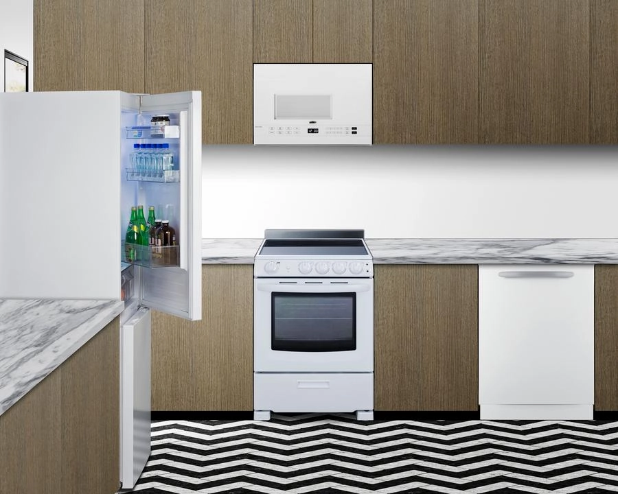 Summit FFBF121W 24" Wide Bottom Mount Refrigerator-Freezer