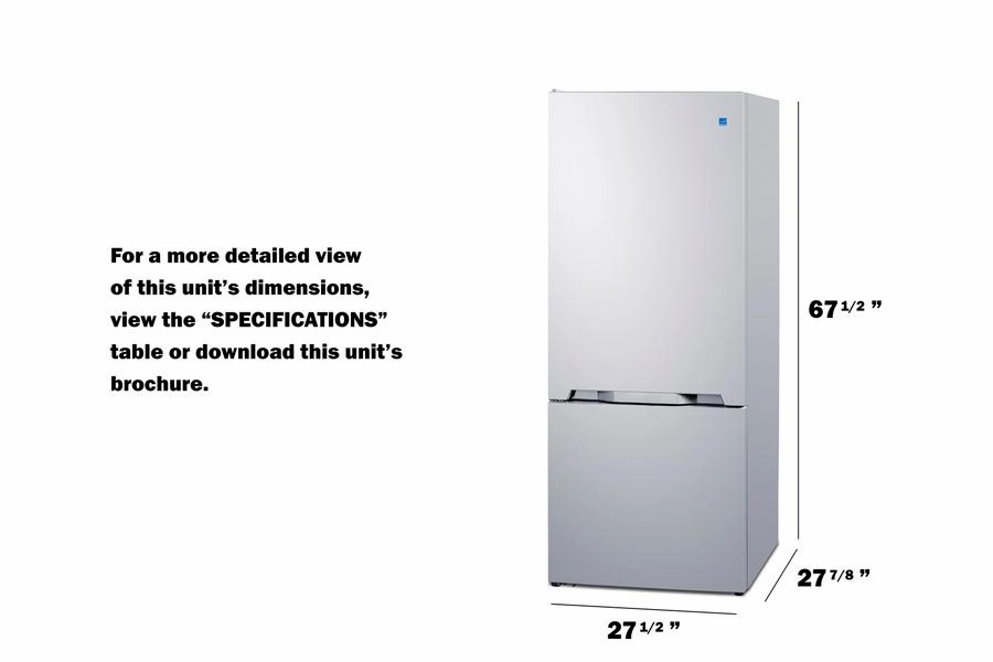 Summit FFBF151WLHD 28" Wide Bottom Mount Refrigerator-Freezer