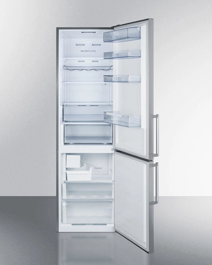 Summit FFBF192SSIM 24" Wide Bottom Freezer Refrigerator With Icemaker