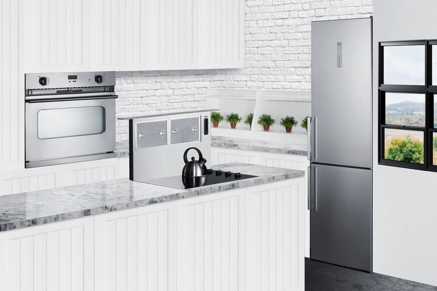 Summit FFBF192SSIM 24" Wide Bottom Freezer Refrigerator With Icemaker
