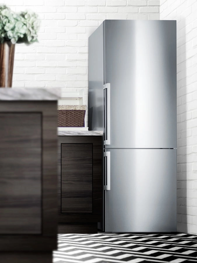 Summit FFBF287SSIM 28" Wide Bottom Freezer Refrigerator With Icemaker
