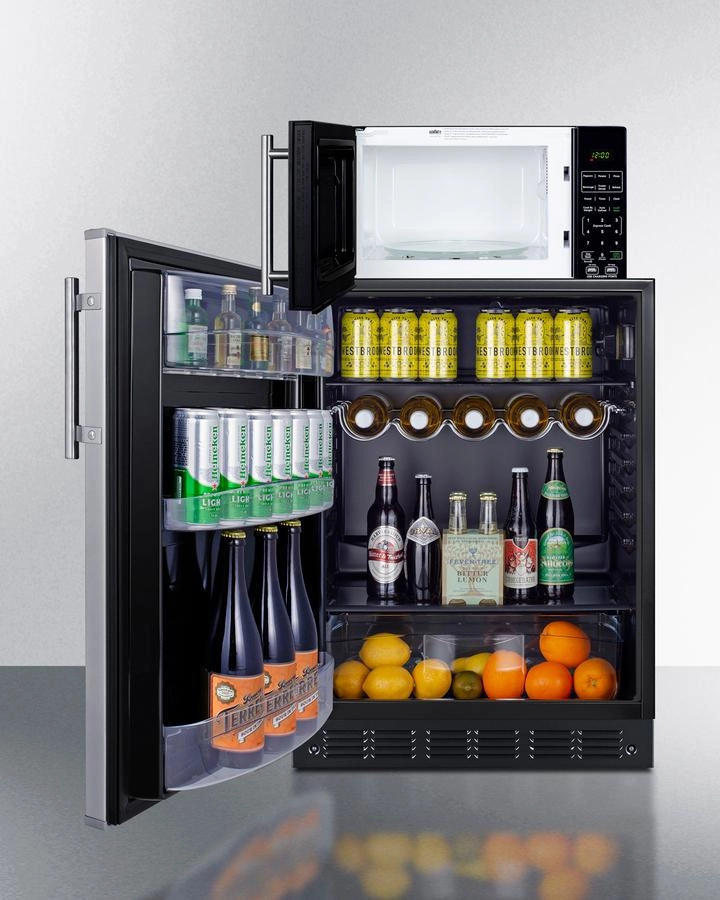 Summit MRF6BK2SSALHD Microwave/Refrigerator Combination With Allocator