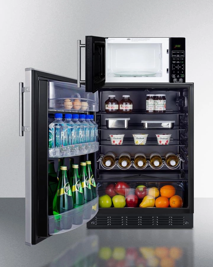 Summit MRF6BK2SSALHD Microwave/Refrigerator Combination With Allocator