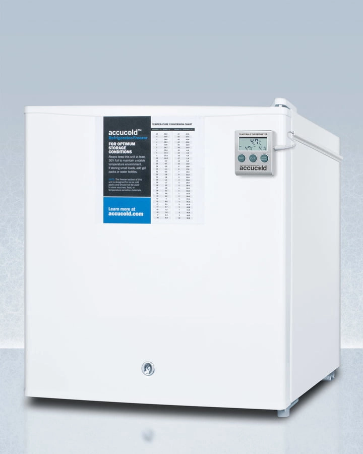 Summit S19LWHPLUS2 Compact Refrigerator-Freezer With Nist Calibrated Thermometer, Hospital Grade Cord, And Front-Mounted Lock For General Purpose Use; Replaces S19Lwhplus