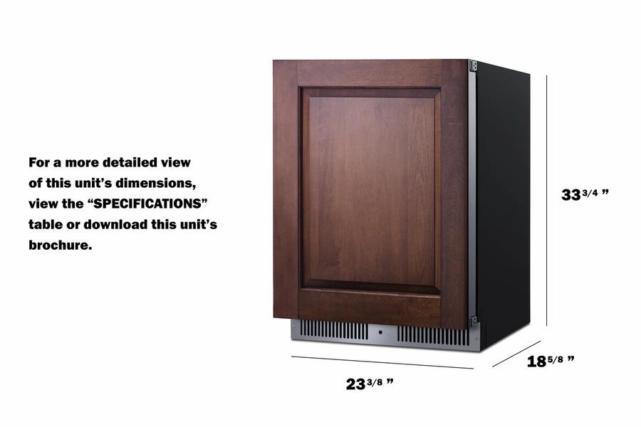 Summit SDHR2444PNR 24" Wide Built-In All-Refrigerator (Panel Not Included)