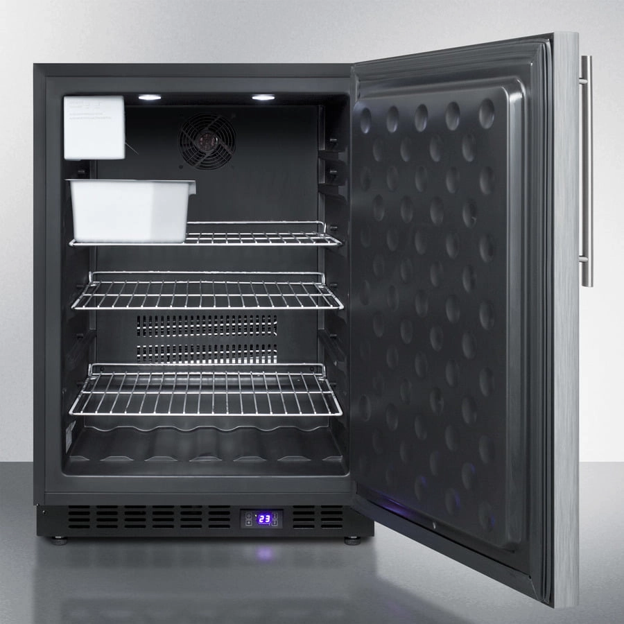 Summit SPFF51OSSSHVIM 24" Wide Outdoor All-Freezer With Icemaker