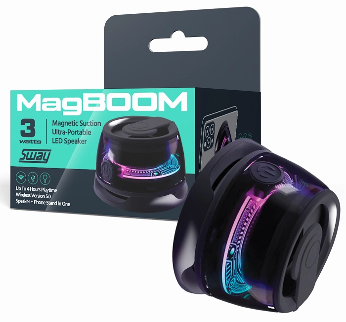 SWAY Premium Audio MagBOOM Magnetic Suction Portable Speaker   Phone Stand (On Sale!) Kitchen Appliances