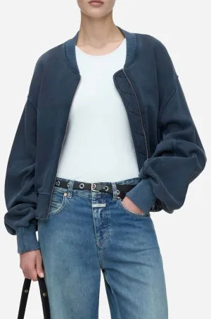 Sweatshirt Bomber Jacket In Blue