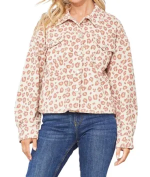 Sweet Paradise Leopard Shacket In Cream Multi