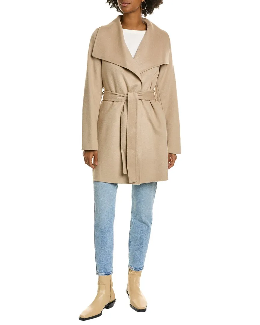 T Tahari Ella Wool-Blend Wrap Coat