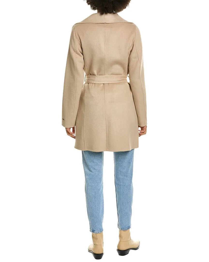 T Tahari Ella Wool-Blend Wrap Coat
