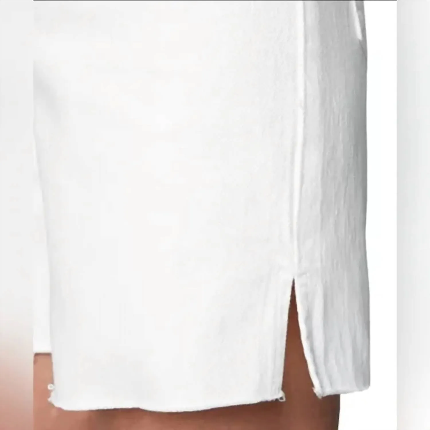The Warren Mid Length High Rise Jean Shorts In White