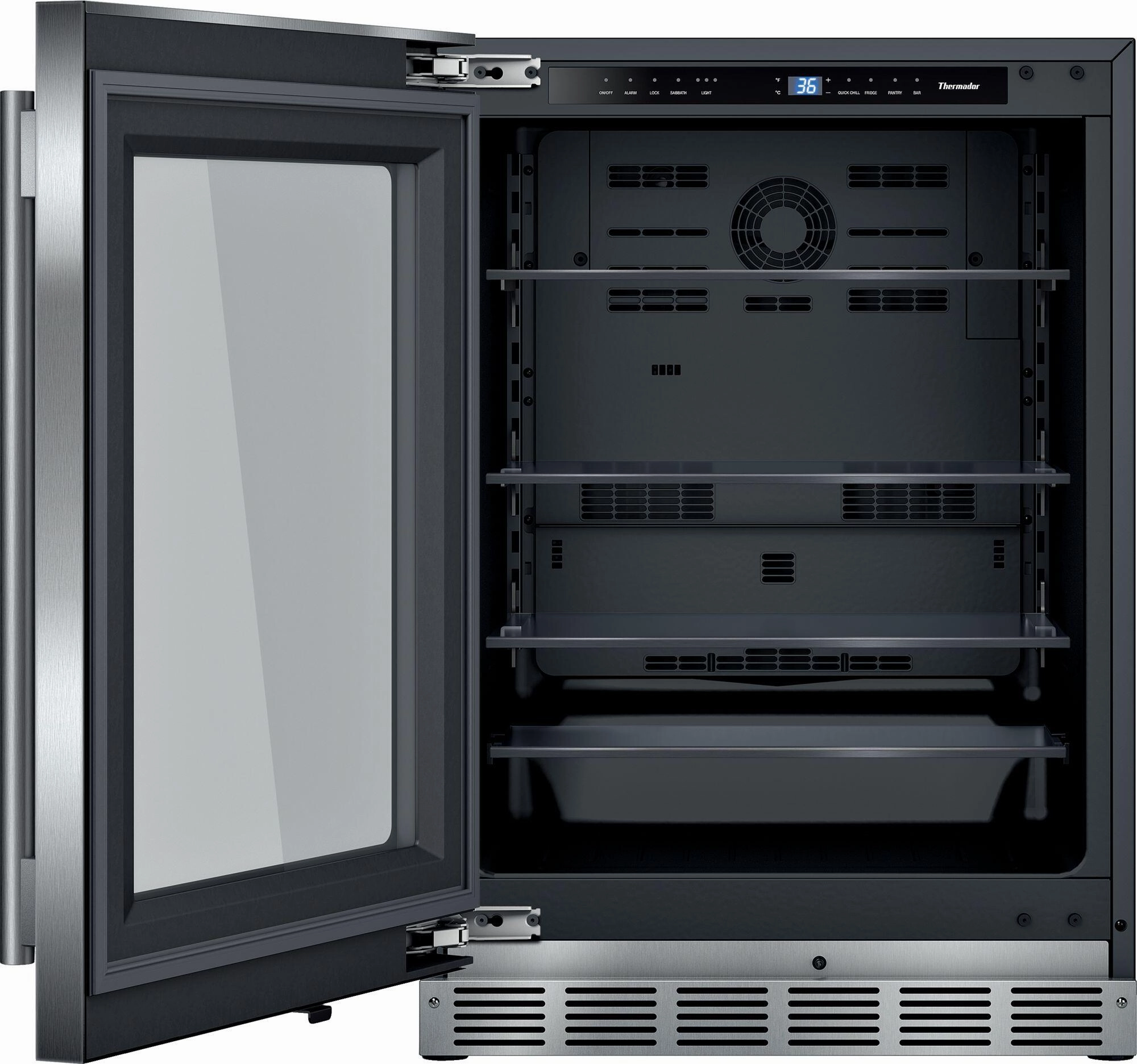 Thermador T24UR915LS Freedom? Glass Door Refrigeration 24'' Professional Soft Close Flat Hinge T24Ur915Ls