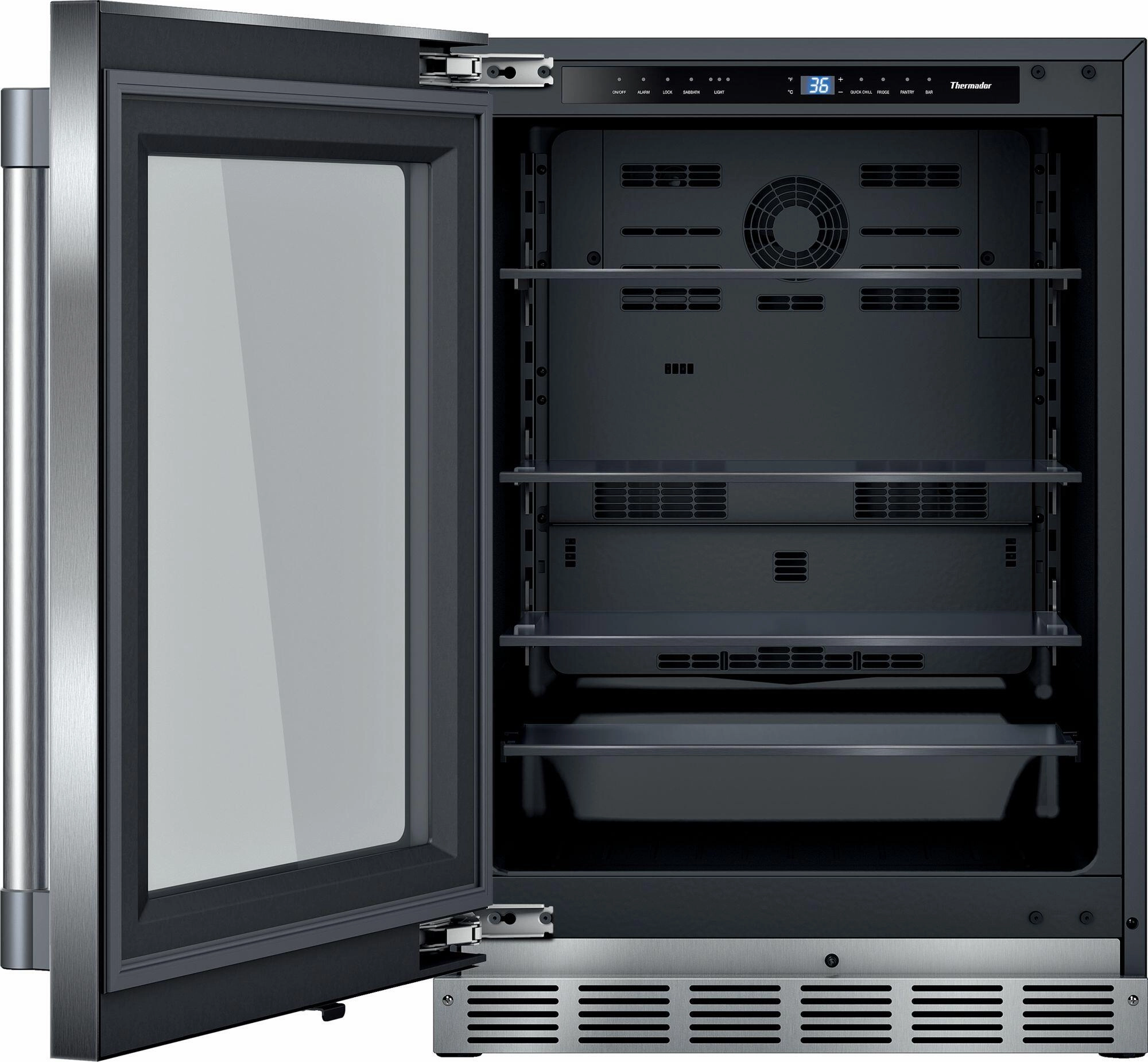 Thermador T24UR925LS Freedom? Glass Door Refrigeration 24'' Professional Soft Close Flat Hinge T24Ur925Ls