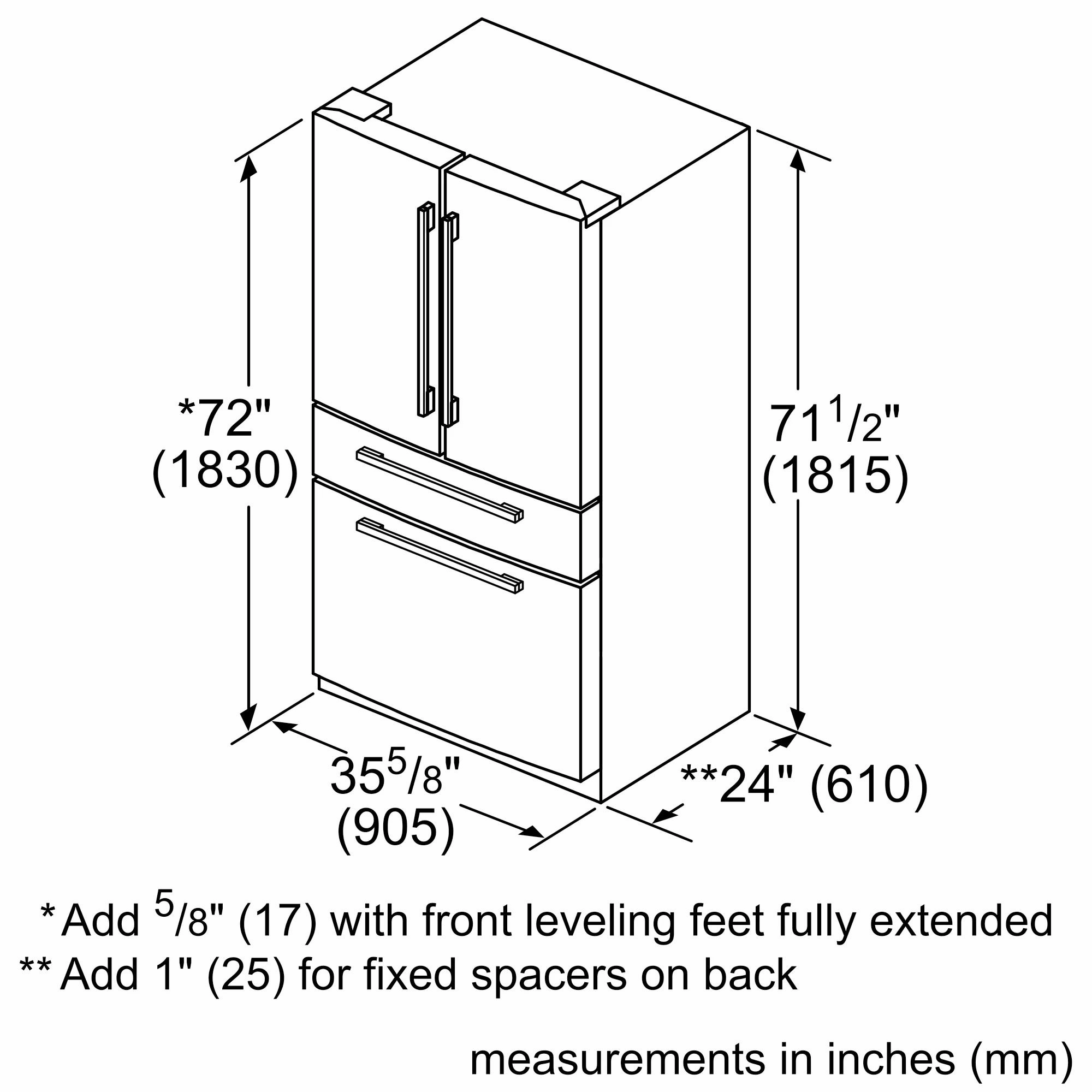 Thermador T36FL821NS Professional Freestanding French Door Bottom Mount Refrigerator 36'' Professional Stainless Steel