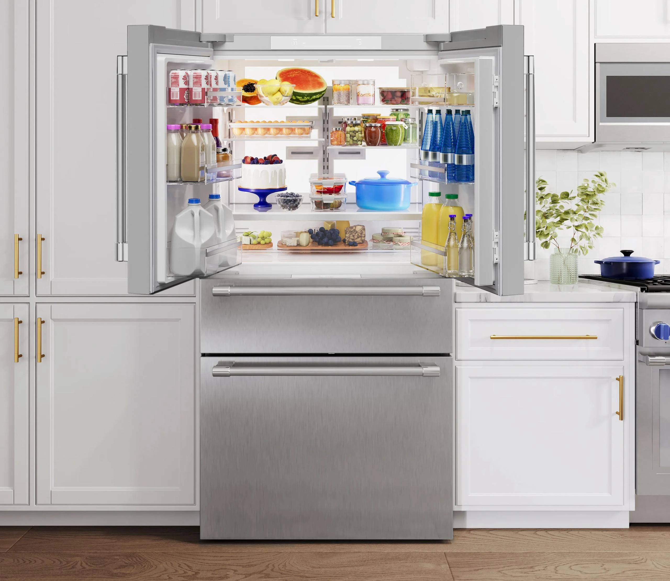 Thermador T36FL821NS Professional Freestanding French Door Bottom Mount Refrigerator 36'' Professional Stainless Steel