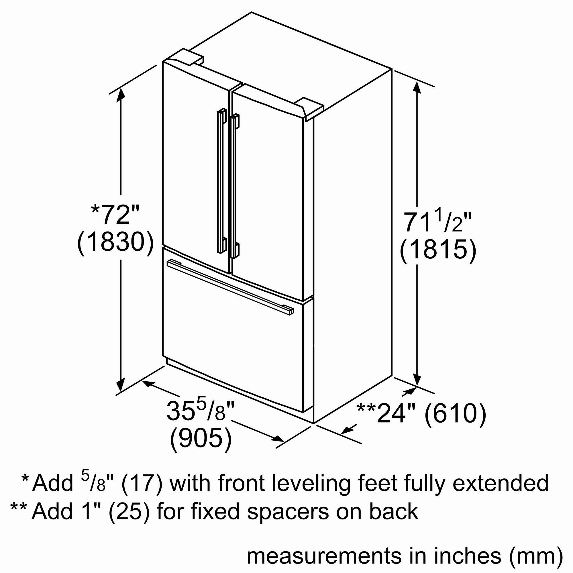 Thermador T36FT820NS Freedom? French Door Bottom Mount Refrigerator 36'' Professional Stainless Steel T36Ft820Ns