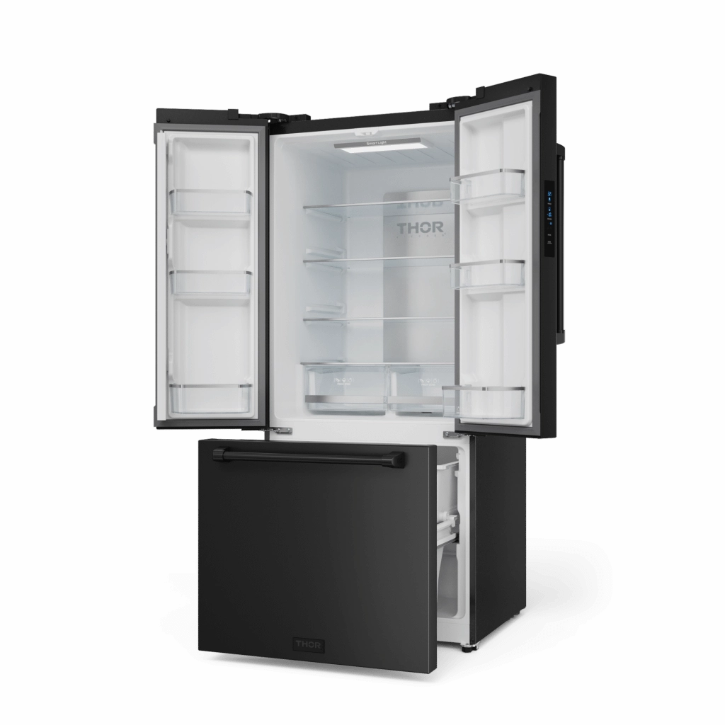 Thor Kitchen RF3017FFD00 30 Inch 17.7 Cu Ft French Door Counter Depth Refrigerator With Ice Maker In Black Gordon Ramsay Series - Rf3017Ffd00