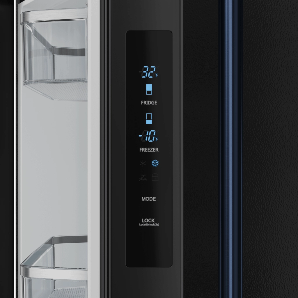 Thor Kitchen RF3017FFD00BLU 30 Inch 17.7 Cu Ft French Door Counter Depth Refrigerator With Ice Maker In Black/Navy Blue Gordon Ramsay Series - Rf3017Ffd00-Blu