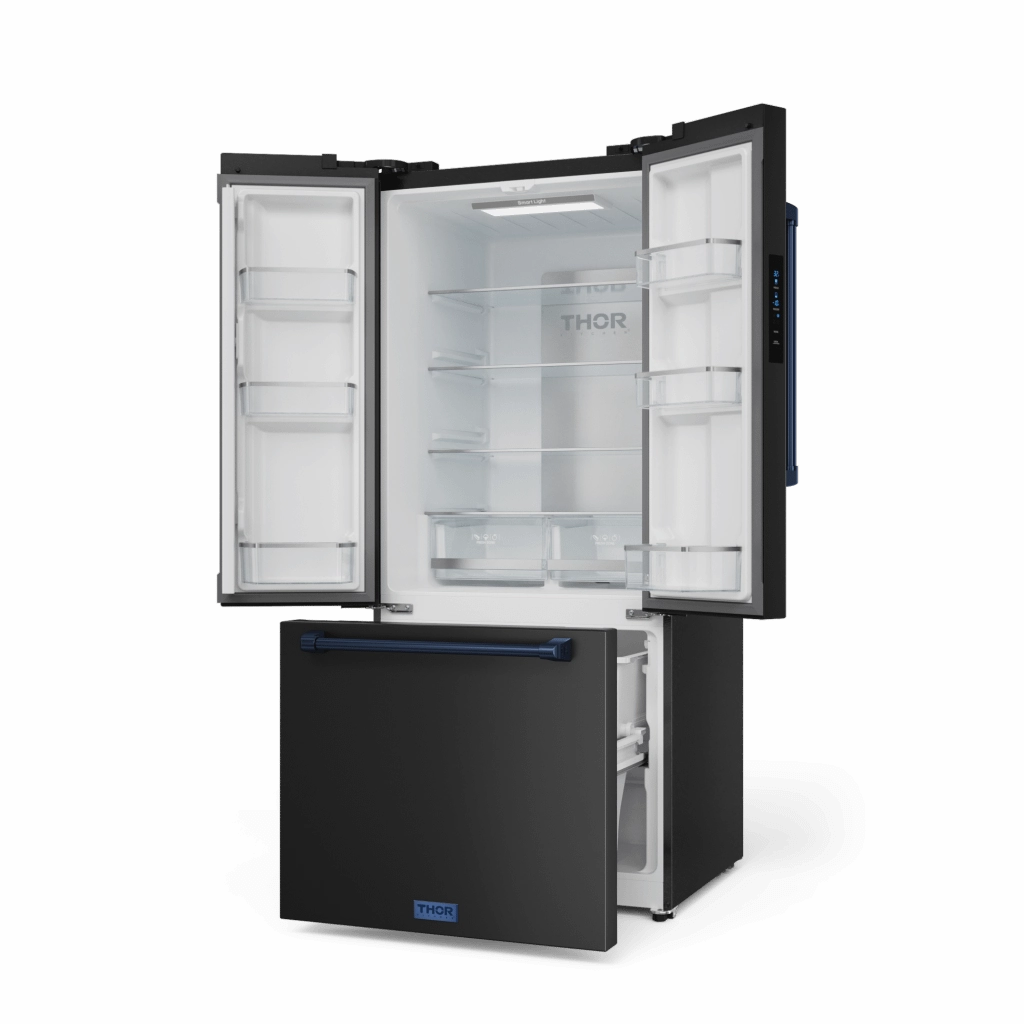 Thor Kitchen RF3017FFD00BLU 30 Inch 17.7 Cu Ft French Door Counter Depth Refrigerator With Ice Maker In Black/Navy Blue Gordon Ramsay Series - Rf3017Ffd00-Blu