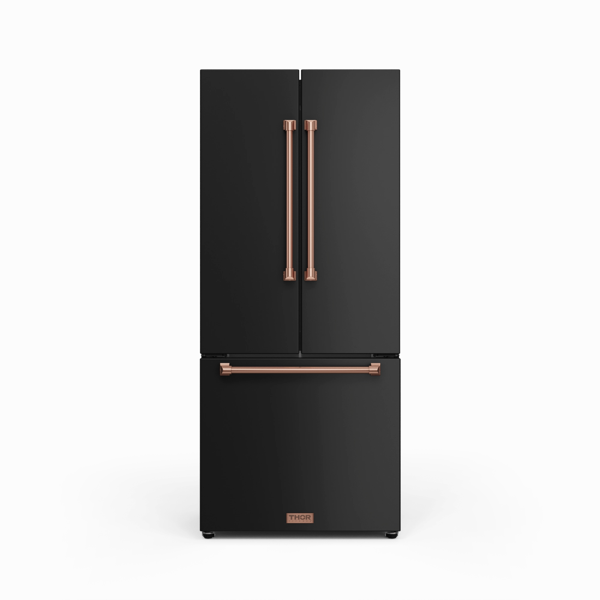 Thor Kitchen RF3017FFD00RSG 30 Inch 17.7 Cu Ft French Door Counter Depth Refrigerator With Ice Maker In Black/Rose Gold Gordon Ramsay Series - Rf3017Ffd00-Rsg Freestanding Refrigerators freestanding fridge freezer combo