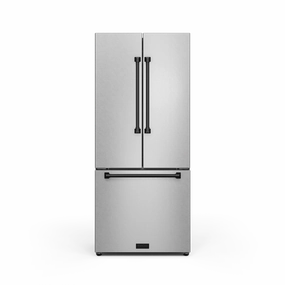 Thor Kitchen RF3017FFD99BLK 30 Inch 17.7 Cu Ft French Door Counter Depth Refrigerator With Ice Maker In Stainless Steel/Black Gordon Ramsay Series - Rf3017Ffd99-Blk Freestanding Refrigerators freestanding fridge freezer combo