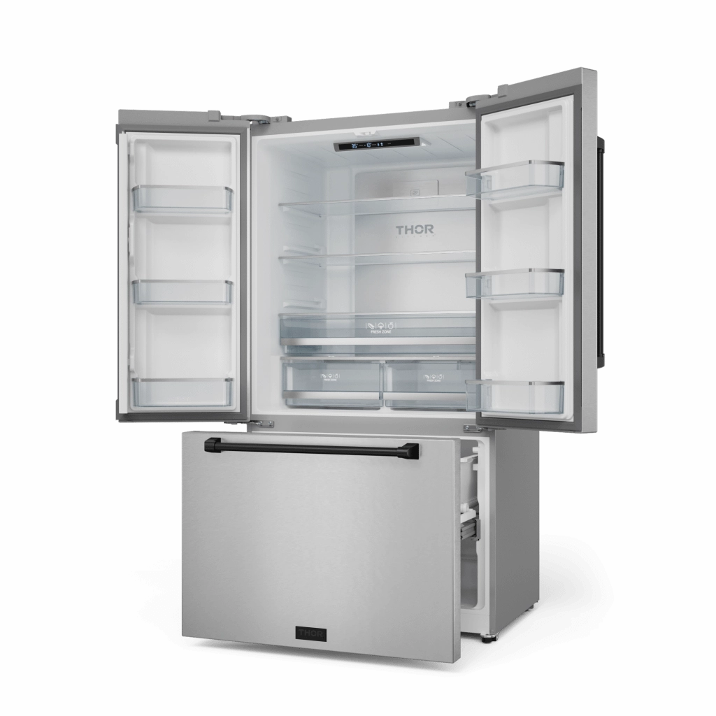 Thor Kitchen RF3017FFD99BLK 30 Inch 17.7 Cu Ft French Door Counter Depth Refrigerator With Ice Maker In Stainless Steel/Black Gordon Ramsay Series - Rf3017Ffd99-Blk