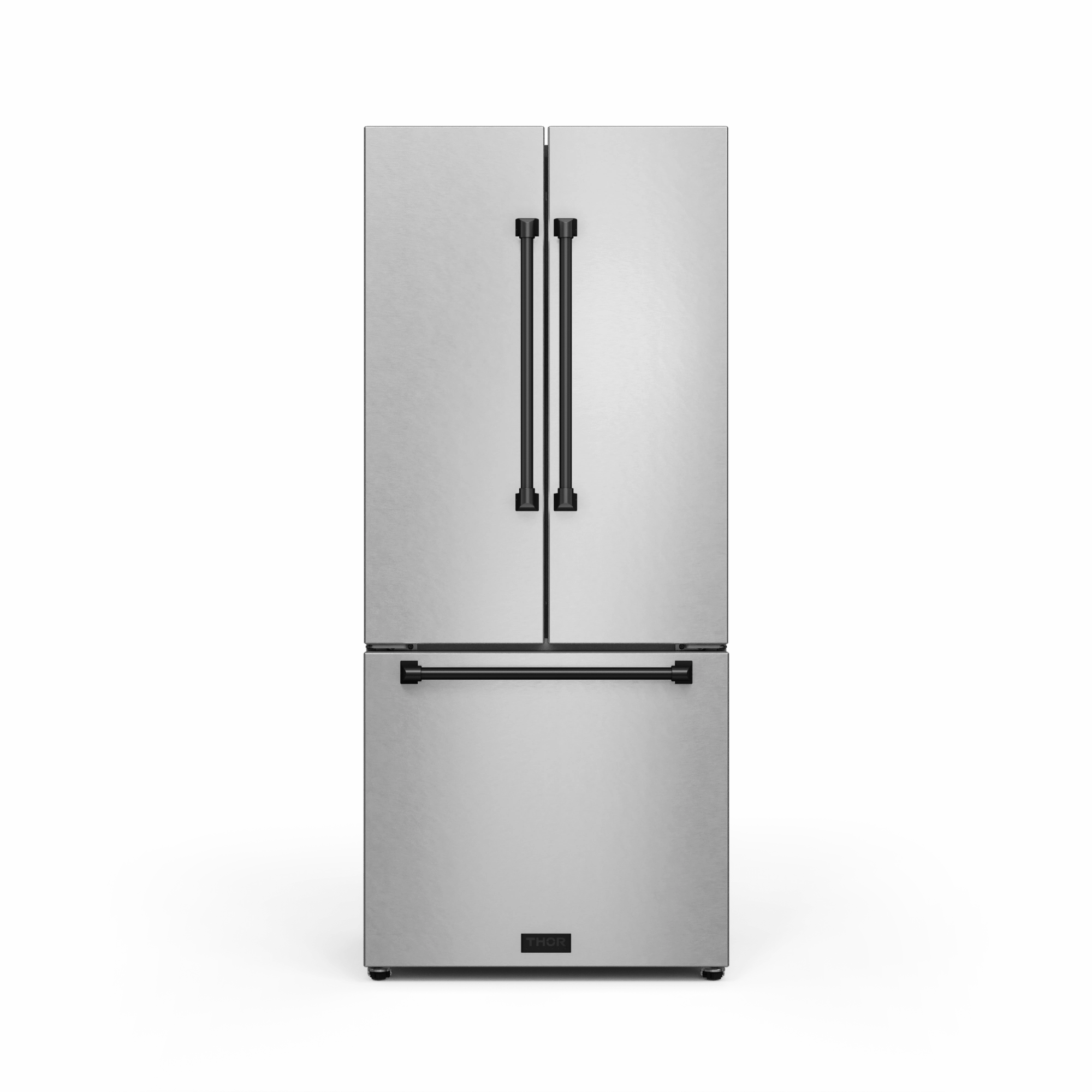 Thor Kitchen RF3017FFD99BLK 30 Inch 17.7 Cu Ft French Door Counter Depth Refrigerator With Ice Maker In Stainless Steel/Black Gordon Ramsay Series - Rf3017Ffd99-Blk Freestanding Refrigerators freestanding fridge freezer combo