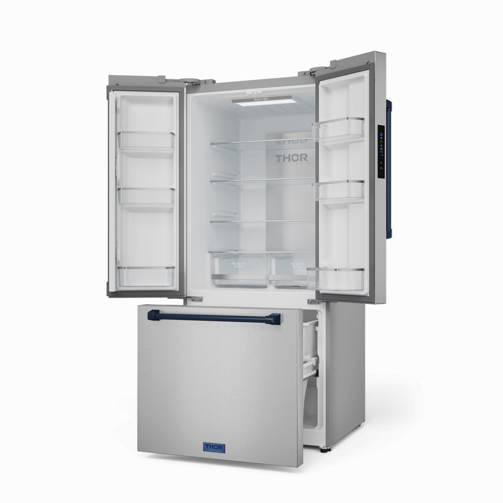 Thor Kitchen RF3017FFD99BLU 30 Inch 17.7 Cu Ft French Door Counter Depth Refrigerator With Ice Maker In Stainless Steel/Navy Blue Gordon Ramsay Series - Rf3017Ffd99-Blu