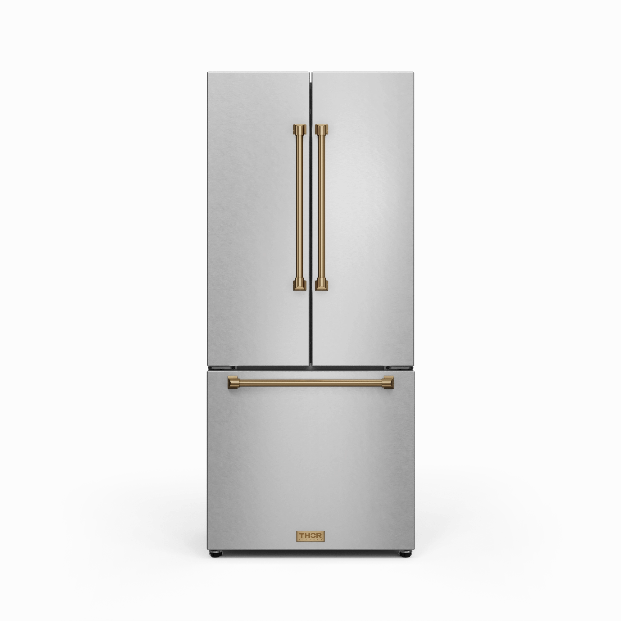 Thor Kitchen RF3017FFD99BRZ 30 Inch 17.7 Cu Ft French Door Counter Depth Refrigerator With Ice Maker In Stainless Steel/Bronze Gordon Ramsay Series - Rf3017Ffd99-Brz Freestanding Refrigerators freestanding fridge freezer combo