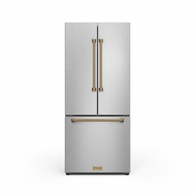 Thor Kitchen RF3017FFD99BRZ 30 Inch 17.7 Cu Ft French Door Counter Depth Refrigerator With Ice Maker In Stainless Steel/Bronze Gordon Ramsay Series - Rf3017Ffd99-Brz Freestanding Refrigerators freestanding fridge freezer combo