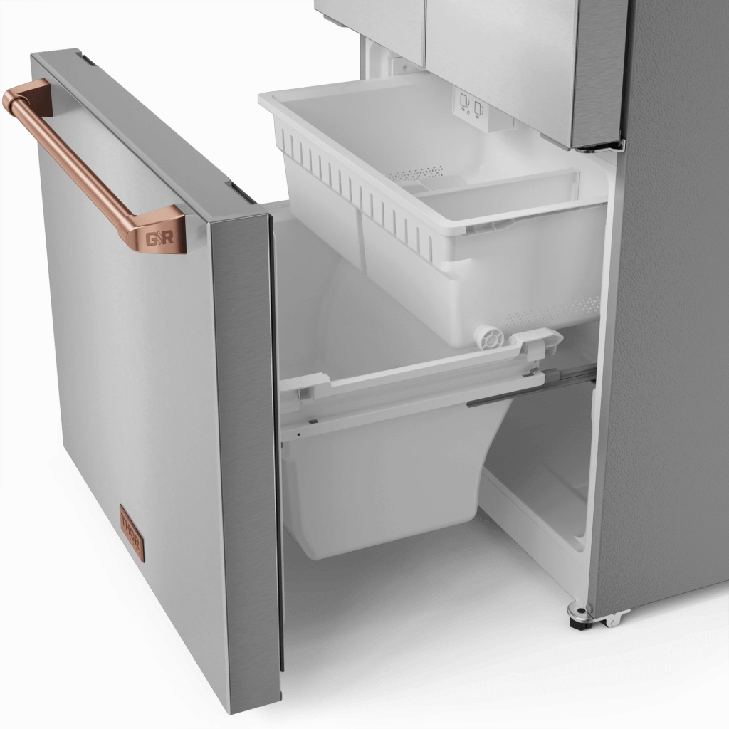 Thor Kitchen RF3017FFD99RSG 30 Inch 17.7 Cu Ft French Door Counter Depth Refrigerator With Ice Maker In Stainless Steel/Rose Gold Gordon Ramsay Series - Rf3017Ffd99-Rsg