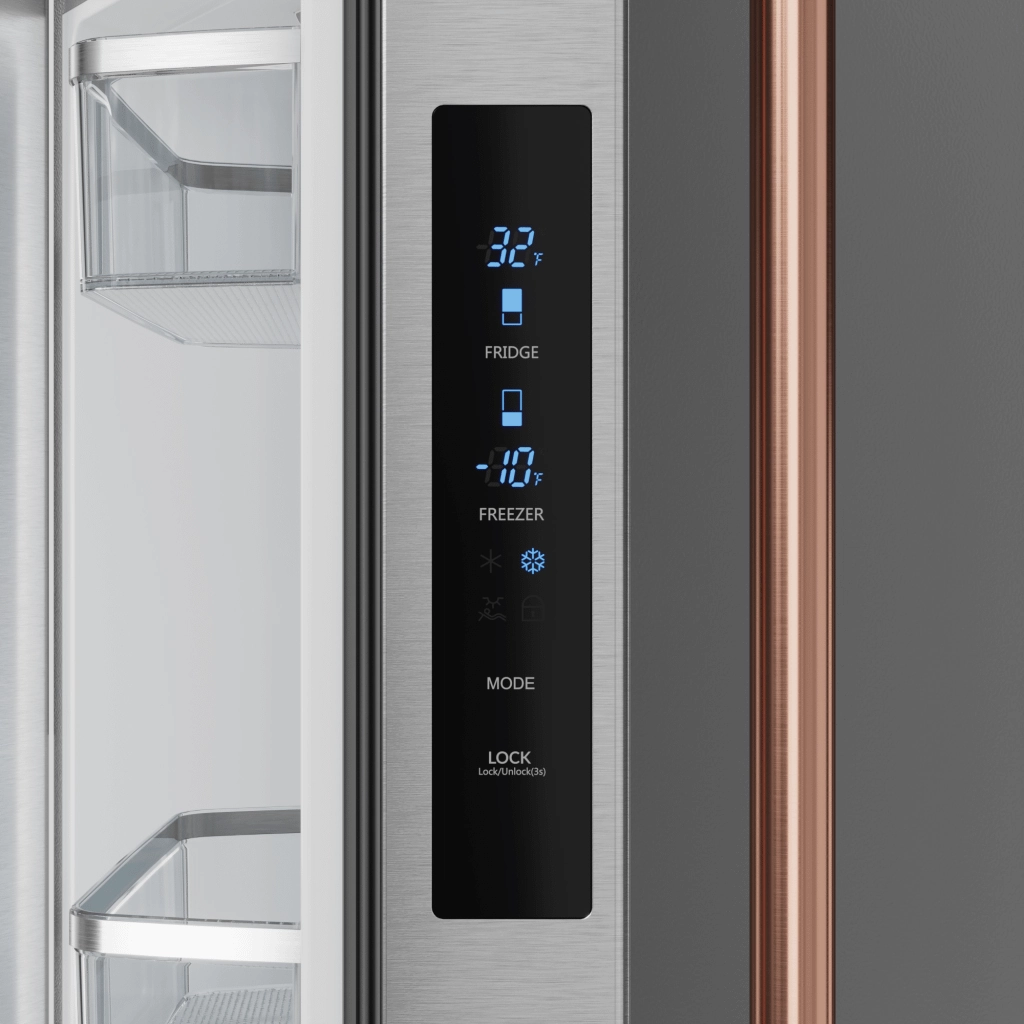 Thor Kitchen RF3017FFD99RSG 30 Inch 17.7 Cu Ft French Door Counter Depth Refrigerator With Ice Maker In Stainless Steel/Rose Gold Gordon Ramsay Series - Rf3017Ffd99-Rsg