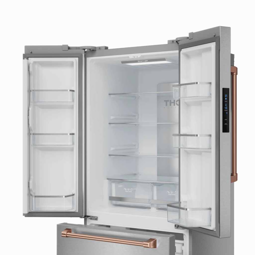 Thor Kitchen RF3017FFD99RSG 30 Inch 17.7 Cu Ft French Door Counter Depth Refrigerator With Ice Maker In Stainless Steel/Rose Gold Gordon Ramsay Series - Rf3017Ffd99-Rsg