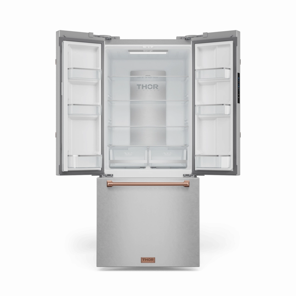 Thor Kitchen RF3017FFD99RSG 30 Inch 17.7 Cu Ft French Door Counter Depth Refrigerator With Ice Maker In Stainless Steel/Rose Gold Gordon Ramsay Series - Rf3017Ffd99-Rsg