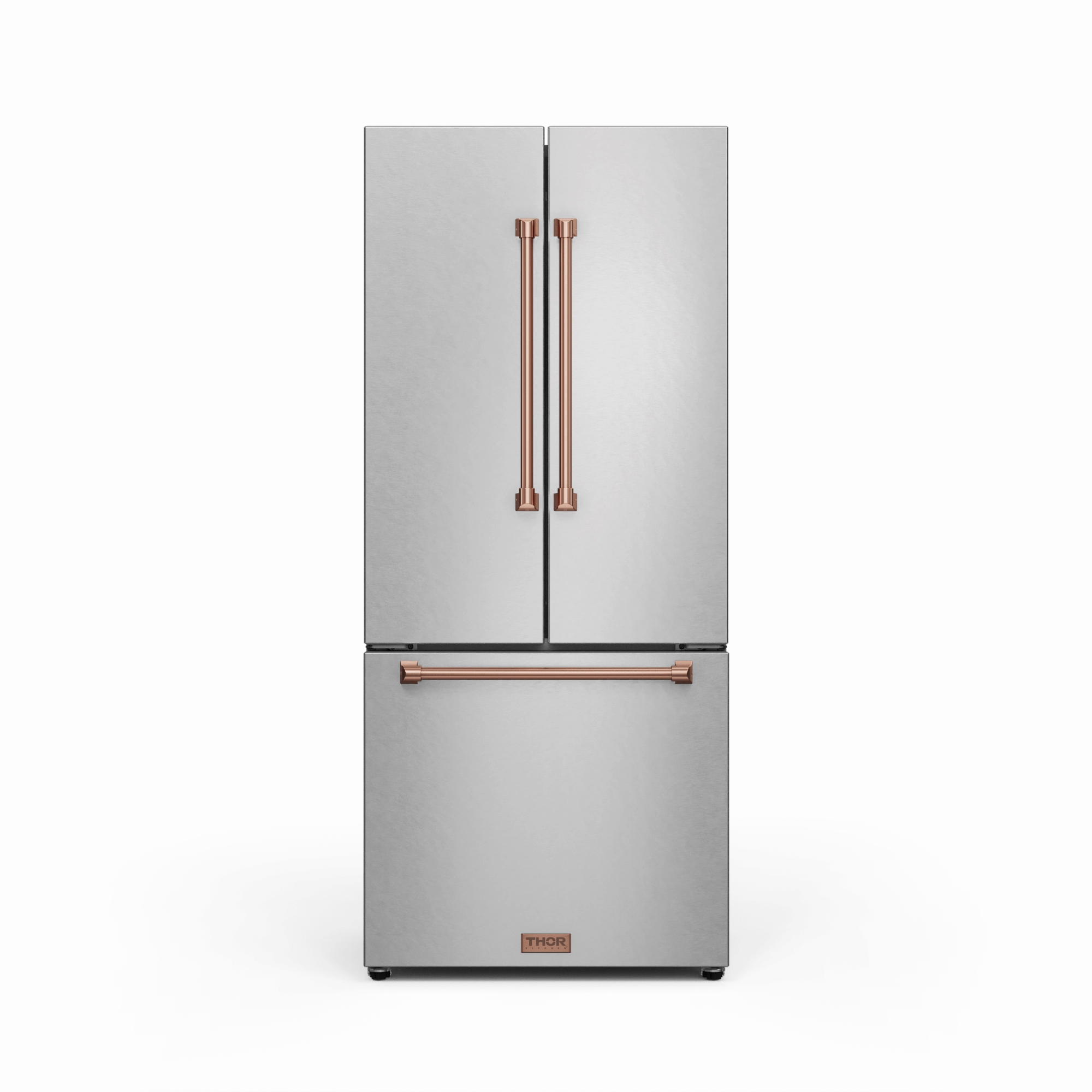 Thor Kitchen RF3017FFD99RSG 30 Inch 17.7 Cu Ft French Door Counter Depth Refrigerator With Ice Maker In Stainless Steel/Rose Gold Gordon Ramsay Series - Rf3017Ffd99-Rsg Freestanding Refrigerators freestanding fridge freezer combo