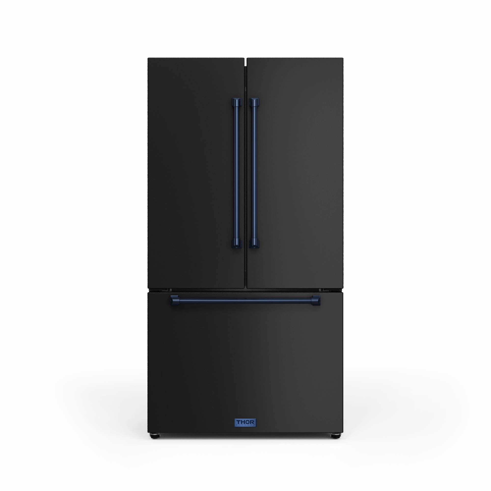 Thor Kitchen RF3621CTD00BLU 36 Inch 20.3 Cu Ft French Door Counter Depth Refrigerator With Ice Maker In Black/Navy Blue Gordon Ramsay Series - Rf3621Ctd00-Blu Freestanding Refrigerators freestanding fridge freezer combo