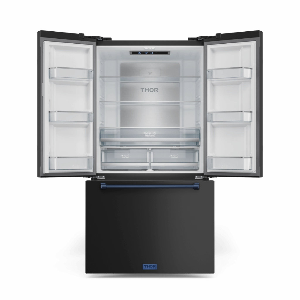 Thor Kitchen RF3621CTD00BLU 36 Inch 20.3 Cu Ft French Door Counter Depth Refrigerator With Ice Maker In Black/Navy Blue Gordon Ramsay Series - Rf3621Ctd00-Blu