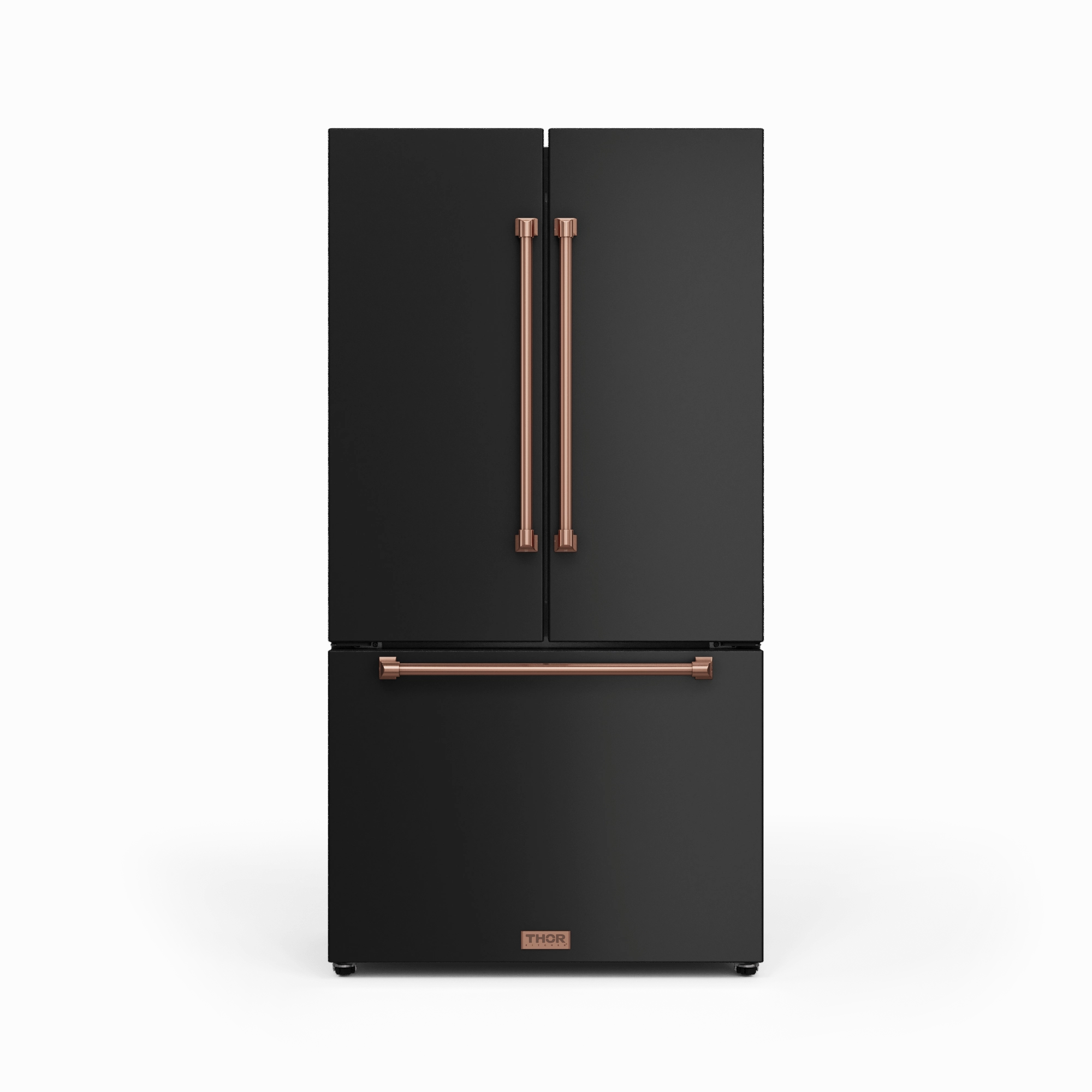 Thor Kitchen RF3621CTD00RSG 36 Inch 20.3 Cu Ft French Door Counter Depth Refrigerator With Ice Maker In Black/Rose Gold Gordon Ramsay Series - Rf3621Ctd00-Rsg Freestanding Refrigerators freestanding fridge freezer combo