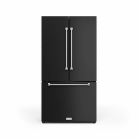 Thor Kitchen RF3621CTD00SS 36 Inch 20.3 Cu Ft French Door Counter Depth Refrigerator With Ice Maker In Black/Stainless Steel Gordon Ramsay Series - Rf3621Ctd00-Ss Freestanding Refrigerators freestanding fridge freezer combo