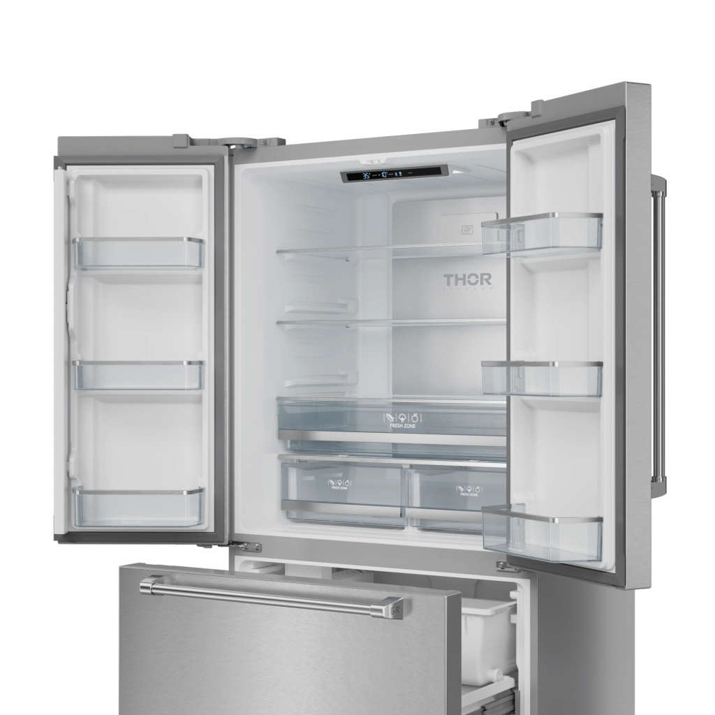 Thor Kitchen RF3621CTD99 36 Inch 20.3 Cu Ft French Door Counter Depth Refrigerator With Ice Maker In Stainless Steel Gordon Ramsay Series - Rf3621Ctd99