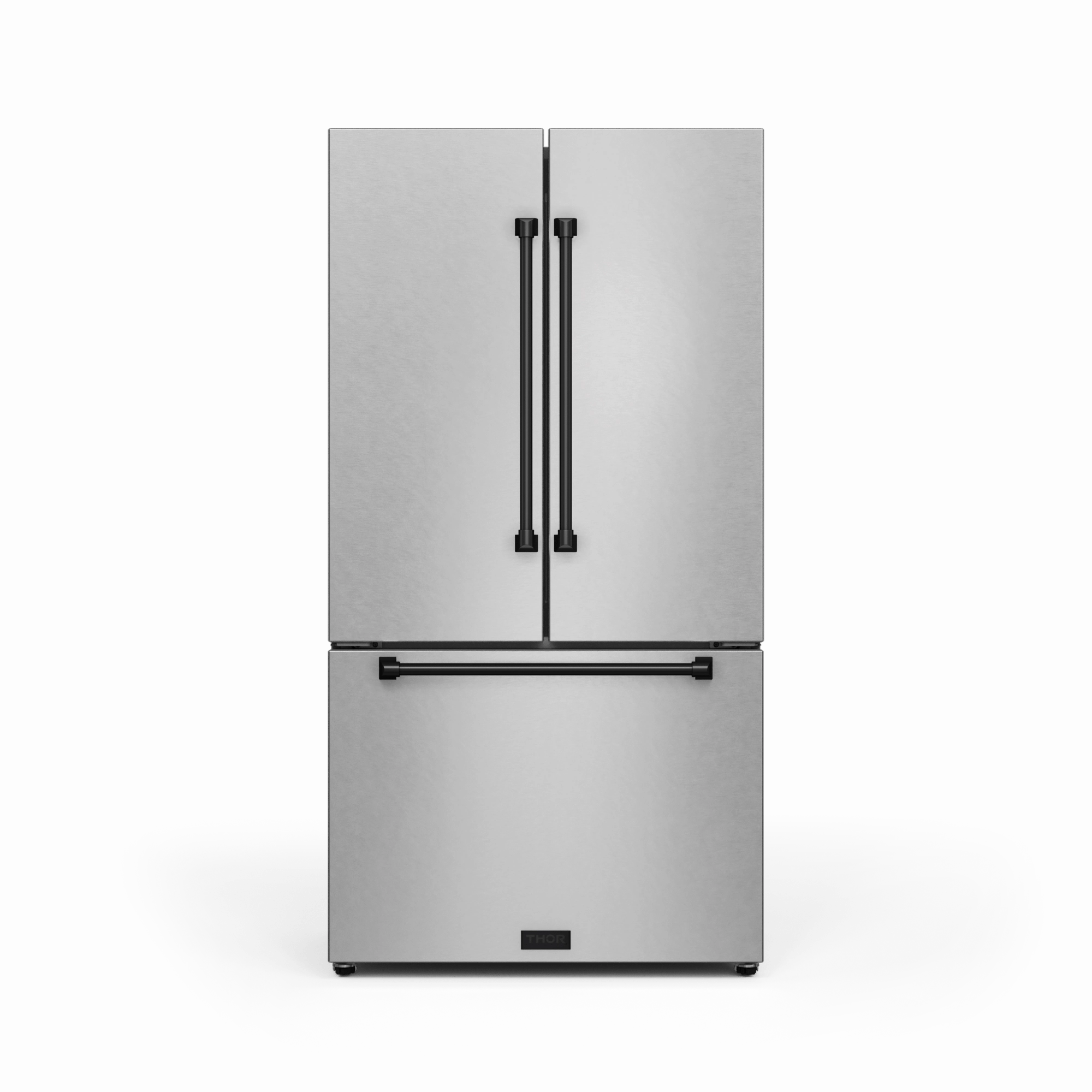 Thor Kitchen RF3621CTD99BLK 36 Inch 20.3 Cu Ft French Door Counter Depth Refrigerator With Ice Maker In Stainless Steel/Black Gordon Ramsay Series - Rf3621Ctd99-Blk Freestanding Refrigerators freestanding fridge freezer combo